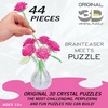 image:imageBePuzzled  Roses in Vase Original 3D Crystal Puzzle Ages 12 and Up PinkRoses  Pink
