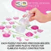 image:imageBePuzzled  Roses in Vase Original 3D Crystal Puzzle Ages 12 and Up PinkRoses  Pink