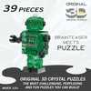 image:imageGreen Tin Robot Crystal 3D Puzzle 39Pc Brain Teaser Ages 12Green