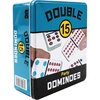 image:imageDouble 6 Domino Game Travel Tin Portable Family Game Ages 8Double 15 Dominoes