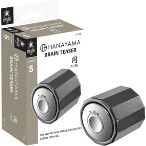 image:imageBePuzzled  Tube Hanayama Metal Brainteaser Puzzle Mensa Rated Level 5 for Ages 12 and UpTube