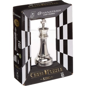 image:imageBePuzzled Hanayama Metal Cast King Chesspiece Puzzle Find Lucky Coins Advanced Challenging Brain Teaser Game for Kids Age 8 amp Above Level 2