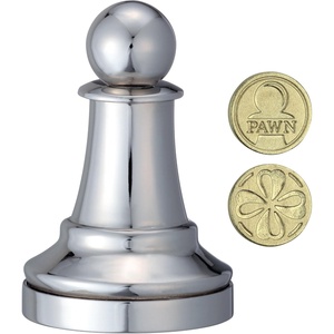 image:imageBePuzzled Hanayama Metal Cast Pawn Chesspiece Puzzle Find Lucky Coins Advanced Challenging Brain Teaser Game for Kids Age 8 amp Above Level 1