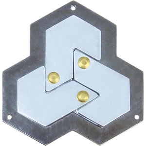 image:imageBePuzzled Hexagon Hanayama Metal Brainteaser Puzzle Mensa Rated Level 4 for Ages 12 and Up