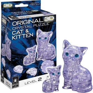 image:imageBepuzzled Original 3D Crystal Puzzle  Cat amp Kitten Clear  Fun yet challenging brain teaser that will test your skills and imagination For Ages 12