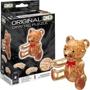 image:imageBepuzzled Original 3D Crystal Puzzle  Teddy Bear  Fun yet challenging brain teaser that will test your skills and imagination For Ages 12