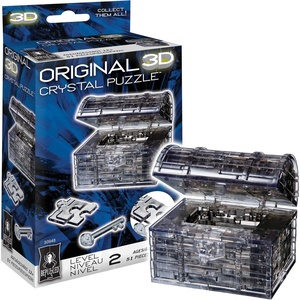 image:imageBepuzzled Original 3D Crystal Puzzle  Treasure Chest Black  Fun yet challenging brain teaser that will test your skills and imagination For Ages 12