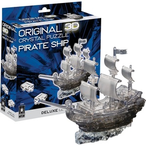image:imageBepuzzled Original 3D Crystal Puzzle Deluxe  Pirate Ship Black  Fun yet challenging brain teaser that will test your skills and imagination For Ages 12
