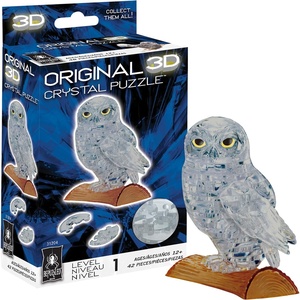 image:imageBlue Owl Crystal 3D Puzzle 42Pc Brain Teaser Ages 12Owl  Grey