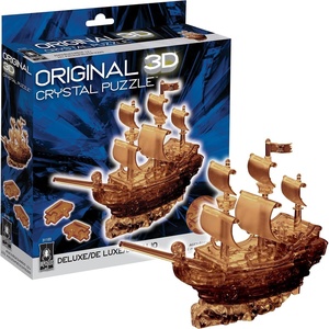 image:imageBrown Pirate Ship Crystal 3D Puzzle Deluxe 101Pc Brain Teaser Ages 12