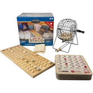 image:imageDeluxe Bingo Game with Wooden Balls amp Scoring Board Family Game Ages 8