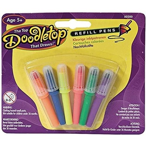 image:imageDoodletop Replacement Markers Refill Pens for Doodletop Drawing Top Ages 51 Count Pack of 6