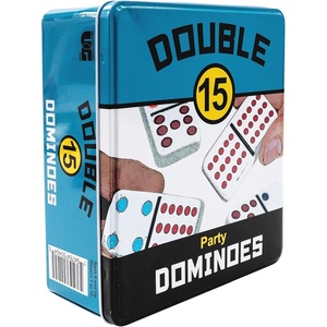 image:imageDouble 6 Domino Game Travel Tin Portable Family Game Ages 8Double 15 Dominoes