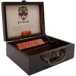 image:imageFront Porch Classics Circa Shut the Box Wooden 9 Number Dice Game with Case for Travel for Adults and Kids Ages 8 and Up
