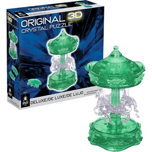 image:imageGreen Carousel Crystal 3D Puzzle Deluxe 83Pc Brain Teaser Ages 12