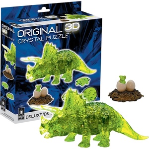 image:imageGreen Triceratops amp Baby Crystal 3D Puzzle Deluxe 61Pc Ages 12