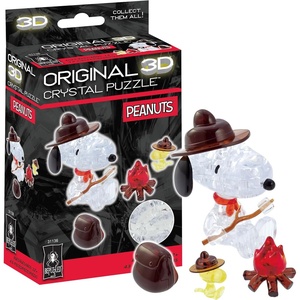 image:imagePeanuts Snoopy Campfire Crystal 3D Puzzle 43Pc Brain Teaser Ages 12Snoopy Campfire