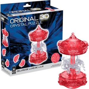 image:imageRed Carousel Crystal 3D Puzzle Deluxe 83Pc Brain Teaser Ages 12