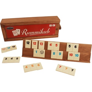 image:imageRummikub Tile Game in Vintage Edition Wooden Storage Case Ages 8