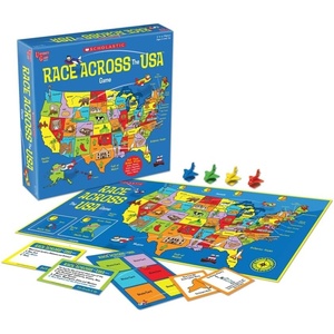image:imageScholastic Race Across the USA Geography Board Game for Kids Ages 8One Size